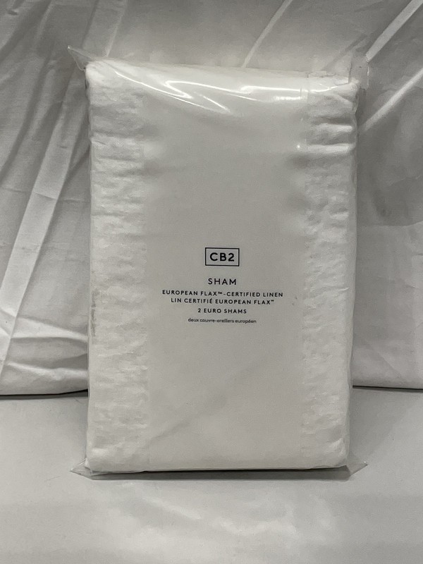 CB2 Sham European Flax Linen Shams White Lot Of 2