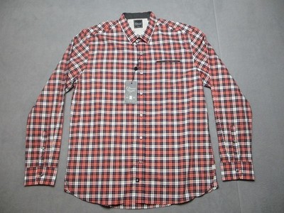 7 Diamonds Shirt Mens 2XL Black Red Plaid Long Sleeve Pockets Button Up