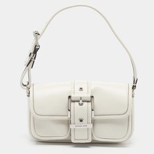 Michael Kors Colby ExtraSmall White Leather Flap Shoulder Bag