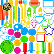 44 PCS Play Dough Tools for Kids, Playdough Tool Set with Flower, People, Animal
