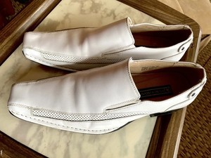 New! STACY ADAMS Belvan Leather Moc Toe Men\'s Shoes Slip-on White Size 7.5 Stacy Adams Richmont Moc Toe Bit Loafers, White | Loafers  main image 2