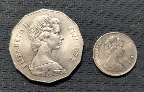 Fiji - 1975 50 and 5 Cents - (2 Coins) - 第 2/2 張圖片