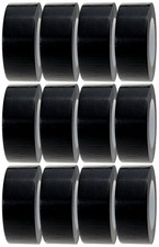 Black Duct Tape 12 Rolls of 48mm x 45m Gaffer Tape Water Resistant Duct Tape 0.10 per metre