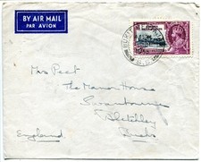 1935 Silver Jubilee Straits Settlements 25c BUKIT MERTAJAM cancel on cover to GB