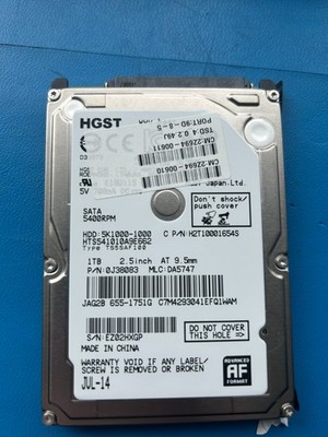 HGST H2T10001654S 1TB 5400RPM 2.5'' SATA Hard Drive HDD