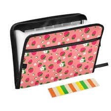 Expanding File Pocket Folder Organizer - Accordion File Cute Strawberry Flower