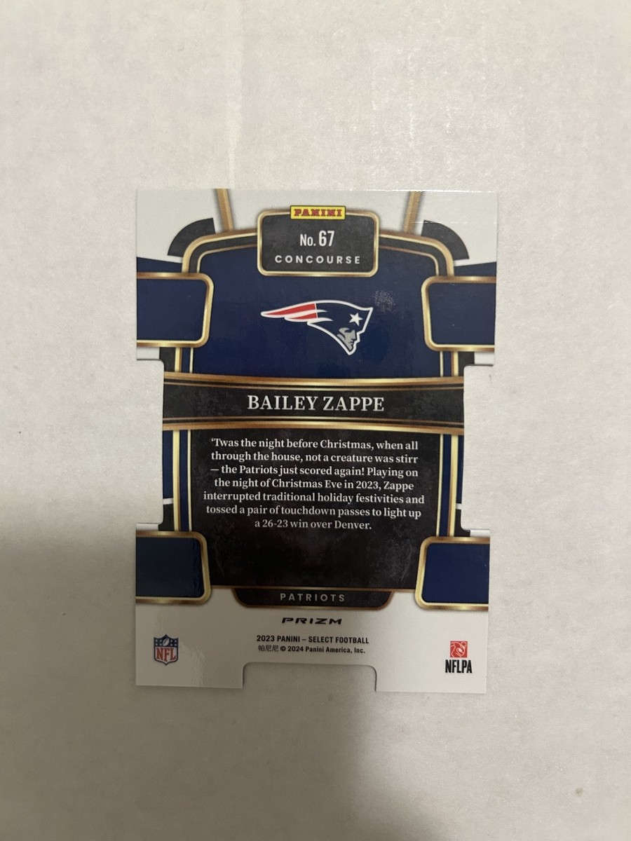 スタンピードページ 2023 Panini Select #67 Bailey Zappe Zebra Prizm Die-Cut SSP | eBay
