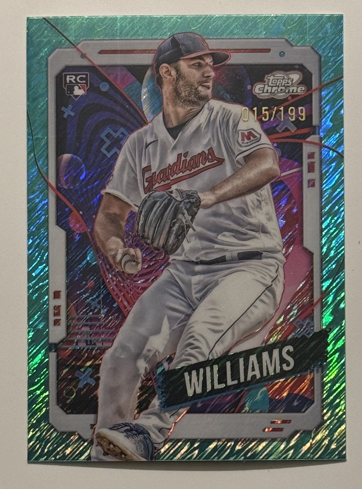 2024 Topps Cosmic Chrome - Gavin Williams #63 Aqua Equinox Refractor /199 (RC)