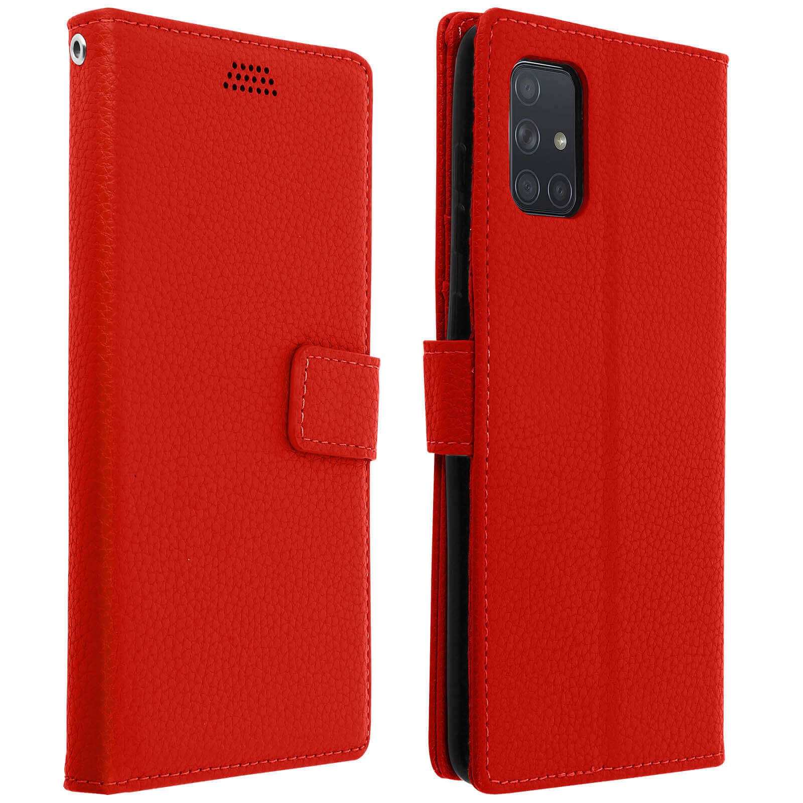 Étui Galaxy A51 rouge idéal pour regarder vos vidéos en mains libres