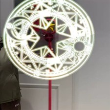 Card Captor Sakura Kinomoto Holographic Scepter Staff 42cm Rotating Stars Cane