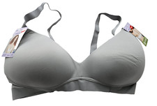 Hanes Womens Easy Comfort Moisture Wick Pullover Bralette Silver Shadow Grey L
