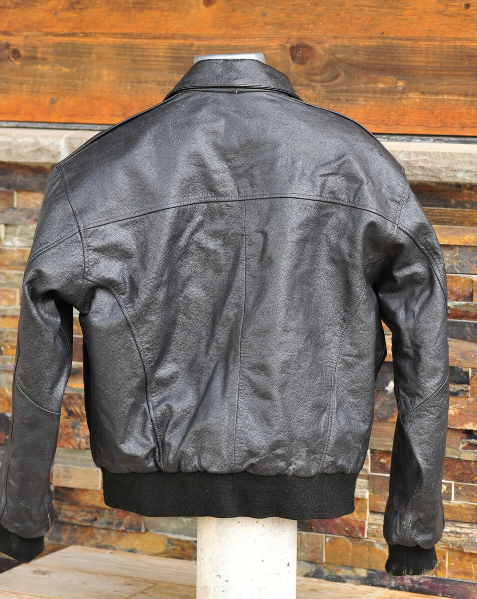 Type A-2 US Army Air Force Flyers Black Leather Jacket No Type A-2 US Army Air Force Flyers Black Leather Jacket No