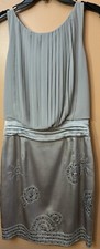 Vince Camuto Elegant Silver Embellished Metallic Cocktail Dress Size 4
