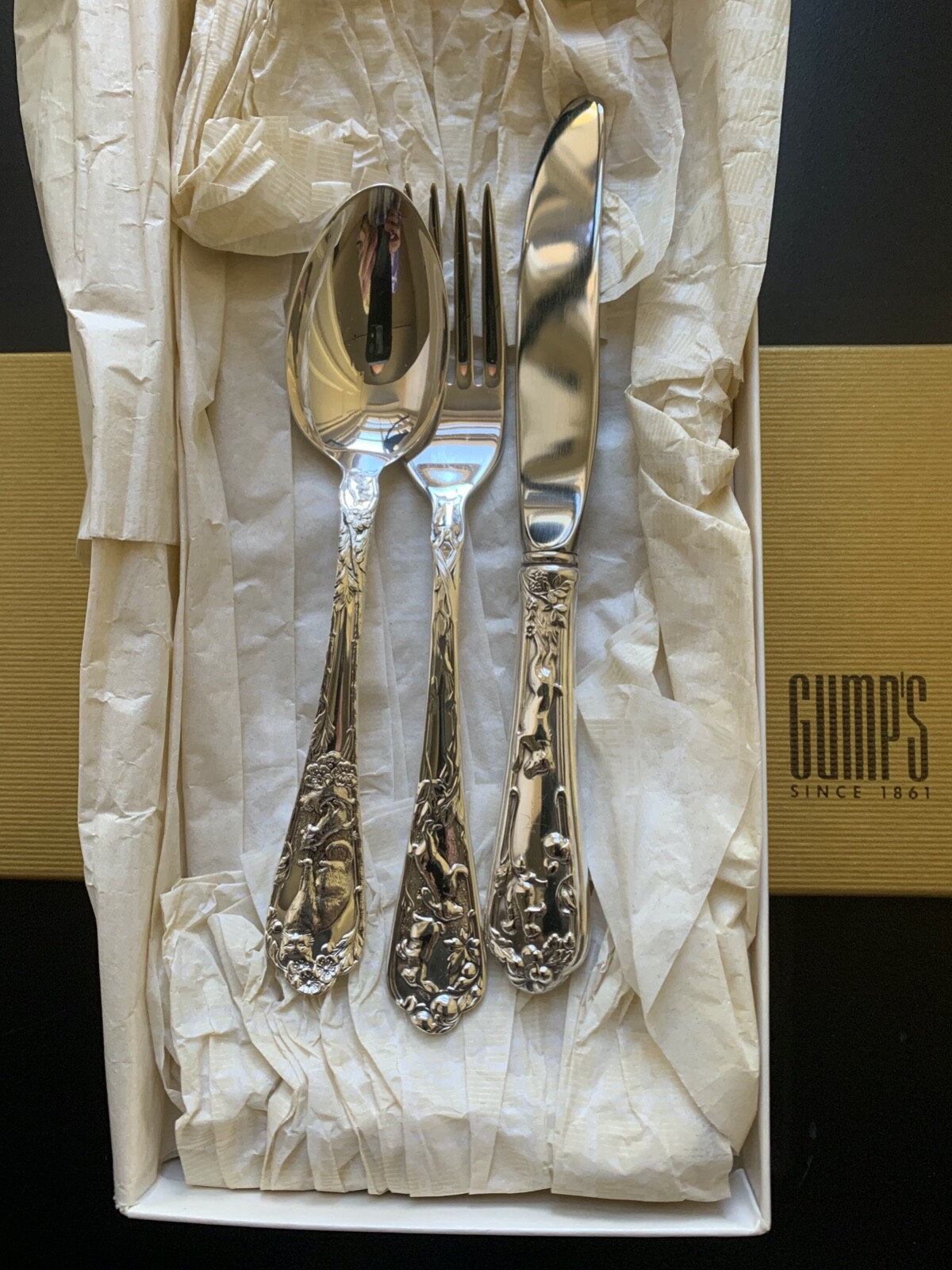 Reed & Barton Animals 3 piece Silver plate Childs set