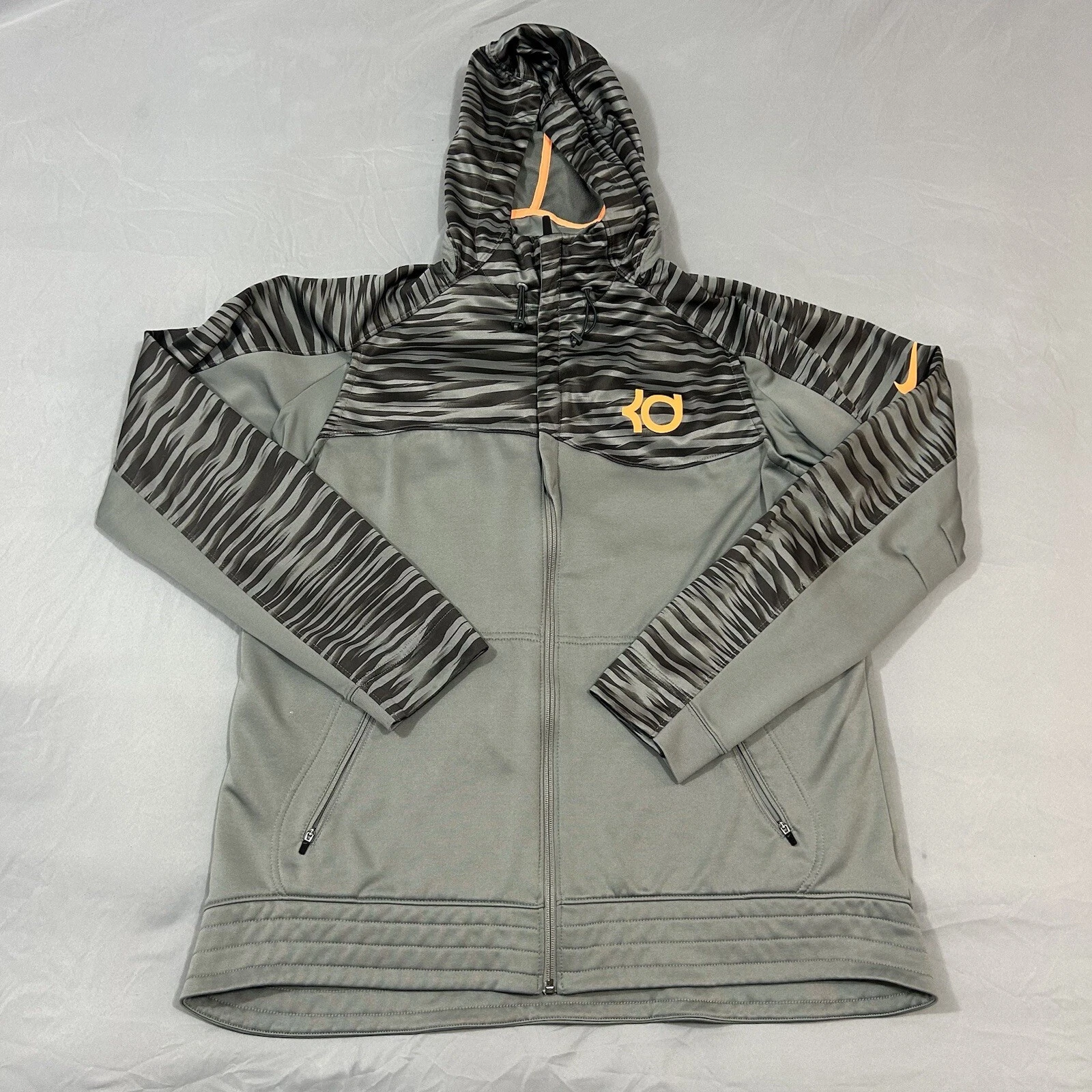 Nike Hoodie KD Klutch Full Zip‎ Gray Size XL Hyper Elite Kevin Durant 686189-037