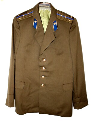 Vintage Rare Authentic USSR KGB Captain Service Jacket Gabardine Silk Lined #42a