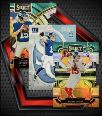 Tommy DeVito RC *3 Card Lot* 2023 Panini Select #73 #102 #CRO-TDE Giants NFL