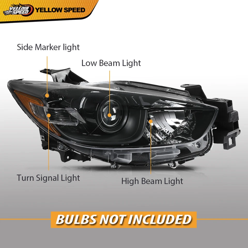 Headlights Fit For 2013-2016 Mazda CX-5 Halogen Projector Factory Headlamp LH+RH - Image 3 of 4