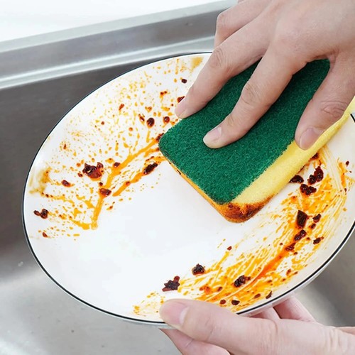 Heavy Duty Double Sided Kitchen Sponges Scourer Pads Dish Washing 10–50 Pack UK - Picture 3 of 25