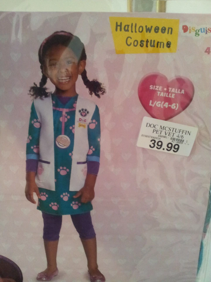 Fantasia infantil veterinária Disney Doc McStuffins Pet tamanho 3T-4T vestido fingir brincar nova com etiquetas - Imagem 2 de 4