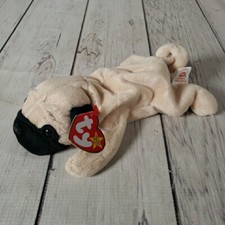 TY Beanie Baby - PUGSLY the Pug Dog 8 inch - MWMTs Stuffed Animal Toy
