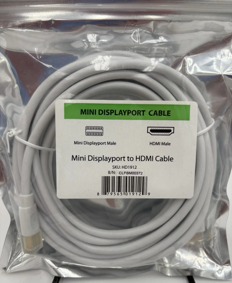Fosmon Mini Displayport to HDMI Adapter Mini Male, HDMI Male Sealed NEW - Image 3 of 4