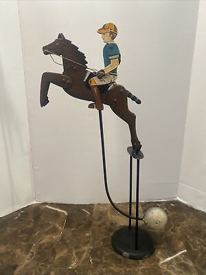 Indian & Horse Great Plains Sky Hook Figurine Teeter Totter 20" Tin Balance Toy