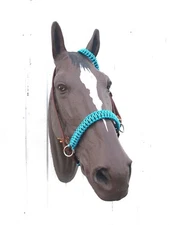 horse leather and paracord bitless bridle side pull hackamore