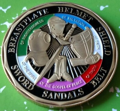 PUT ON THE FULL ARMOR OF GOD - PROTECTIVE ARTICLES BREASTPLATE CHALLENGE COIN