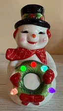 Mr. Christmas 5" Follow the Magic SNOWMAN Light Up Ornament w/ Timer NWT
