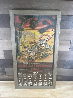 Vintage 1947 May Maas & Steffen Co. St. Louis Framed Calendar | eBay vintage-1947-may-maas-steffen-co-st-louis-framed-calendar-ebay