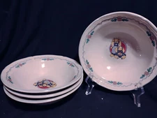 Set Of 4  Tabletops Unlimited Country Bunny Rabbit Soup Cereal Bowls
