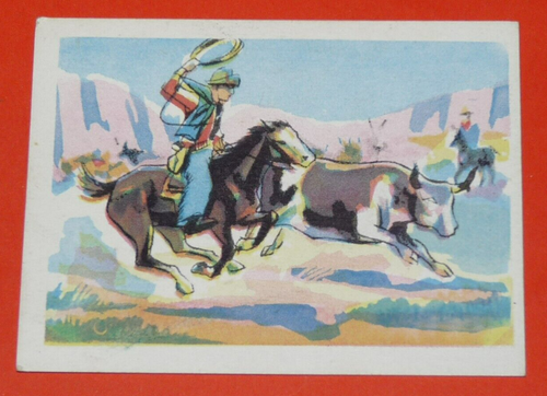 CHROMO 1930-1950 GOMME A CLAQUER COCECO FAR WEST COW-BOYS ROUND-UP ...