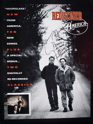 Gerry Beckley's America サイン入り AMERICA~Rare Autographed 17 x 22 Promo Poster By Gerry Beckley