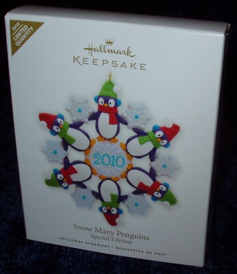 2010 Hallmark SNOW Many PENGUINS Special Edition Snowflake Ltd Qty Ornament