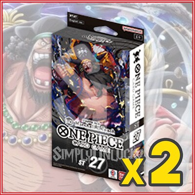 One Piece English TCG ST27 BLACK Marshall.D.Teach Deck Bundle In