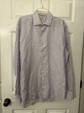 Culturata Tailored Fit Shirt Size 16.5 / 42 Blue Pink Plaid Long Sleeve Italy