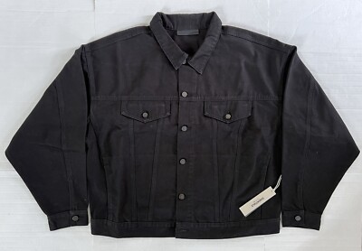 FEAR OF GOD ブラック デニムジャケット M ESSENTIALS FEAR OF GOD Men's Black Patch Denim Jacket Sz M