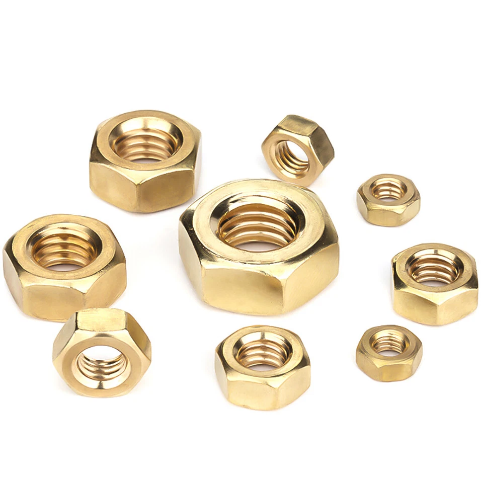 Sechskantmuttern Messing M1,4-M24 Muttern DIN 934 M2 M2.5 M3 M4 M5 M6 M8 M10 M12 - Bild 2 von 4