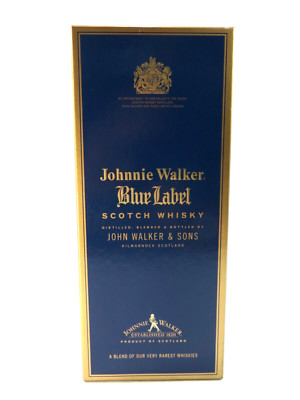 VintageJOHNNIE WALKER BLUE LABEL SCOTCH WHISKEY Empty Lined Box 750ml