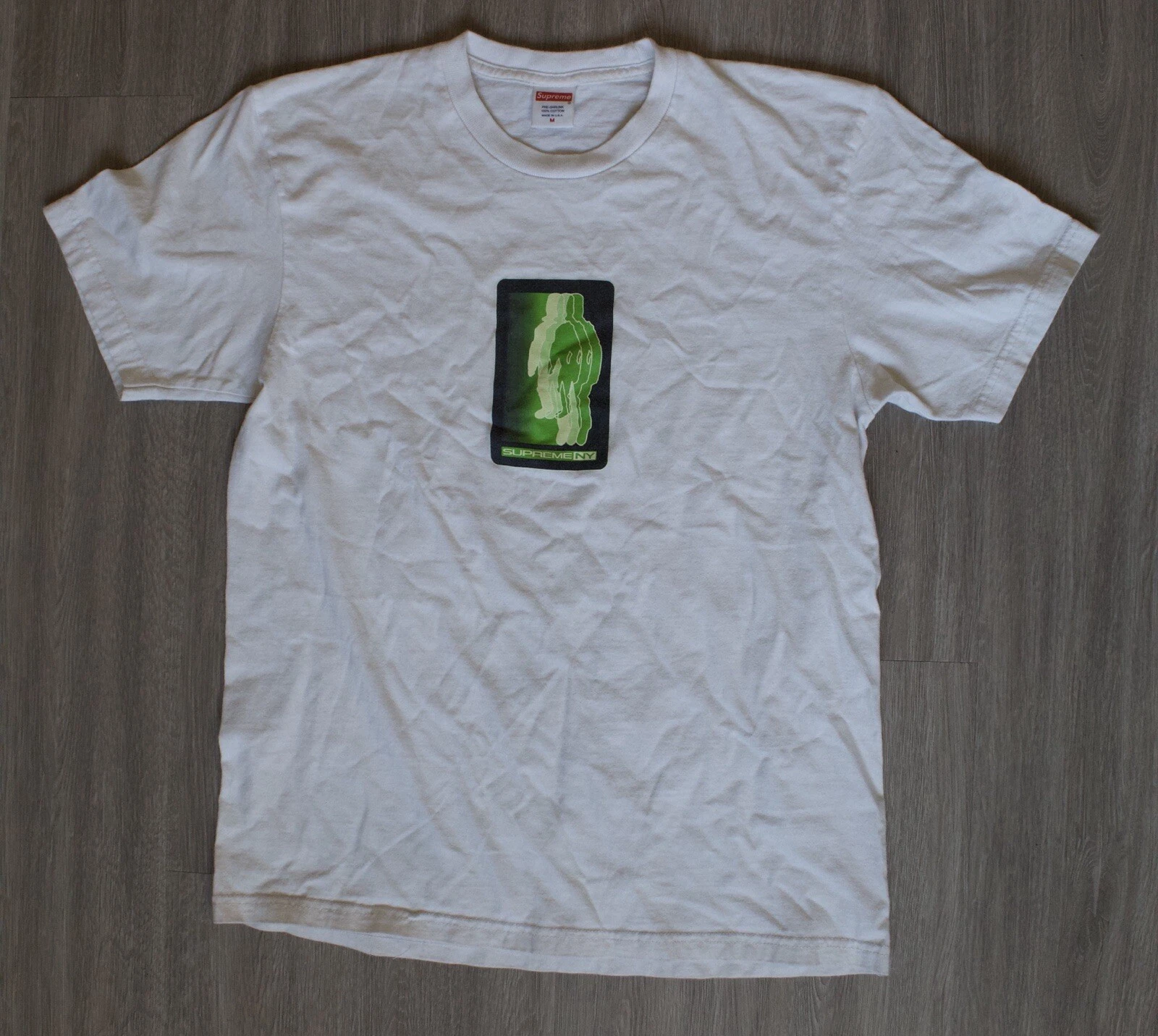 T shirt graphique homme Supreme logo flou beige naturel taille M