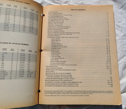 Radio Shack Archer Semiconductor Reference Guide Book 1987 Edition 276-4010 - Picture 6 of 7