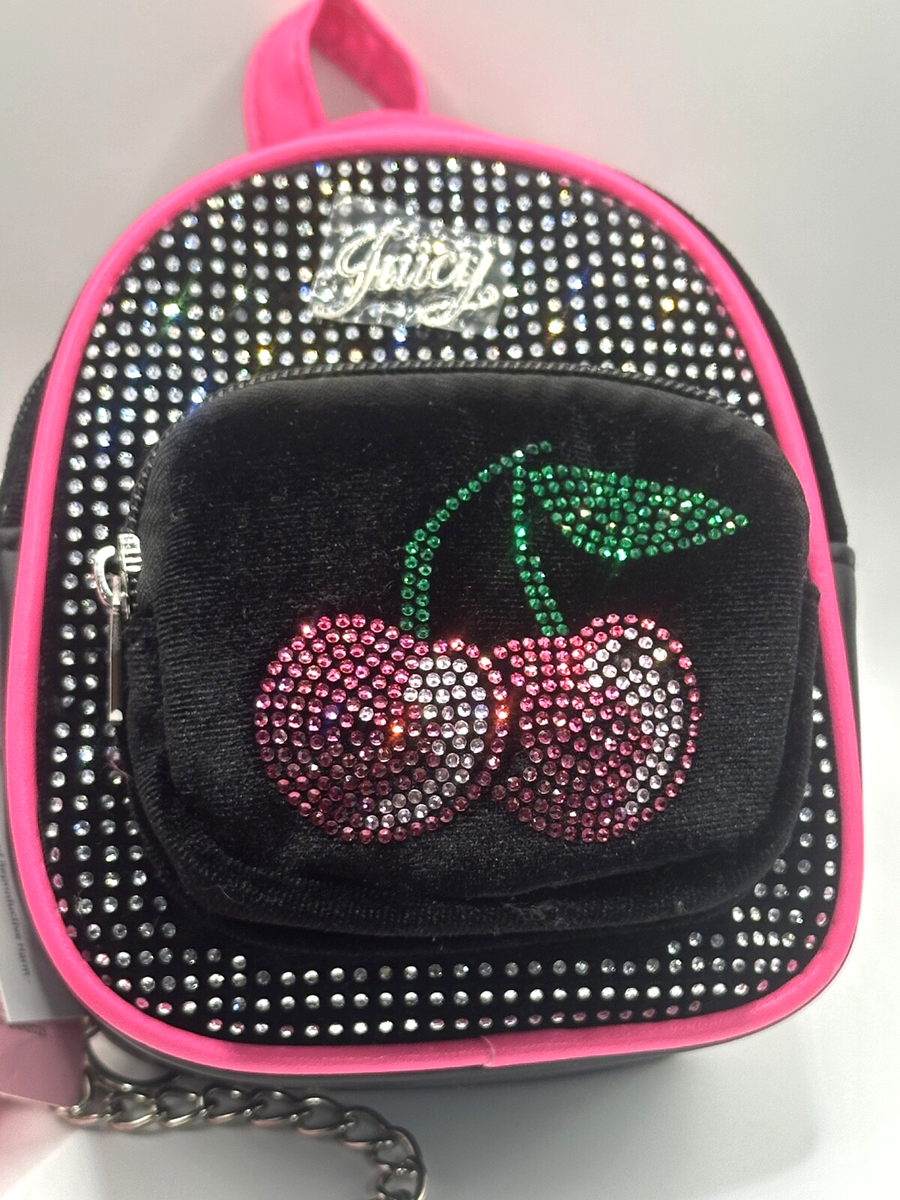 Juicy Couture Mini Backpack Purse Cherry Rhinestone Design  display picture 3