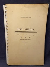 Uncorrected Proof Mrs Munck Ella Leffland 1970 Rare Vintage Preview