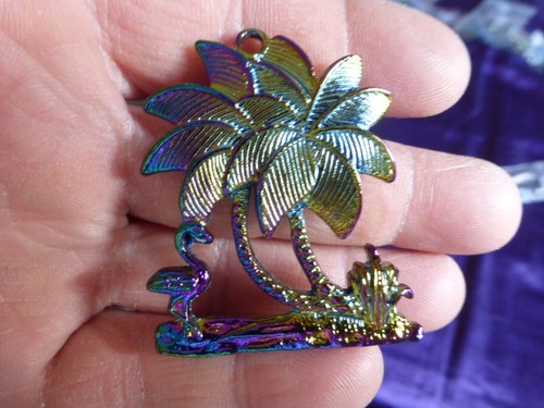 Pendentif Croix Chrétienne En Laiton Coloré - 6.4 Cm, Neuf Parfait, Lot 2722