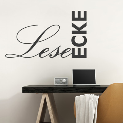  Wandtattoo Spruch ''Leseecke'', Wohnzimmer, Wandsticker, Wandaufkleber, Wanddeko