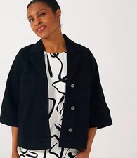 Marla Wynne Pleat Back Denim Jacket Xxl New Saturated Black £90
