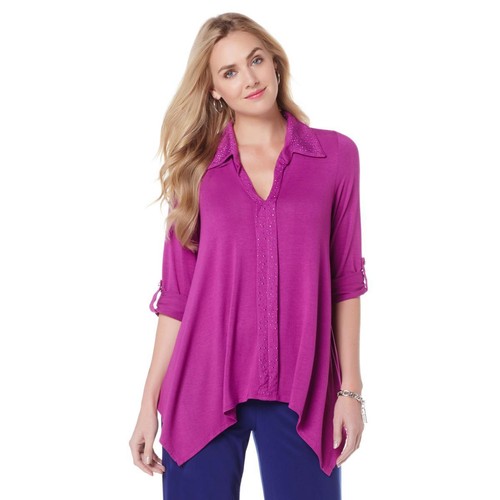 Antthony "Misty Goddess" Embellished Blouse 431013-J -NI- (S, Berry) - Picture 2 of 2