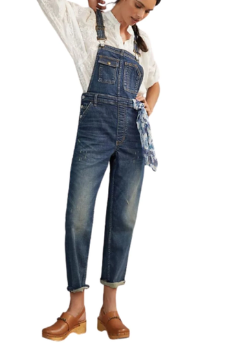 Distressed Denim Overalls – 27 