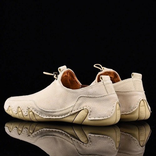 Men's Breathable Sneakers Outdoor Walking Casual Sports Leather Flats Shoes - Picture 24 of 32